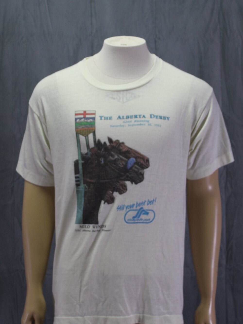 Vintage Graphic T-shirt - The Alberta Derby 1992 - Men's Large